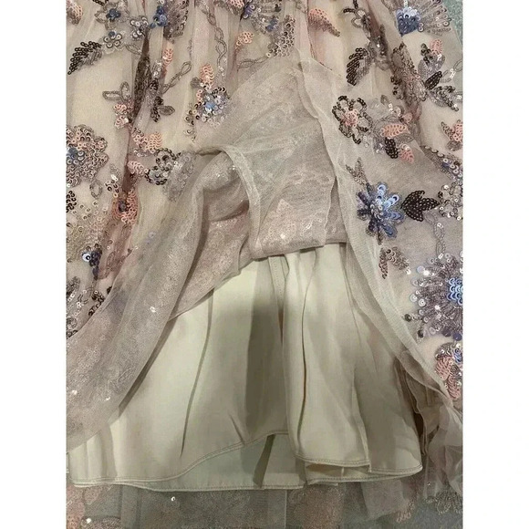 New Rachel Parcell Pink Sequin Tulle Embroidered Short Sleeve Dress Size 8 - Picture 12 of 13